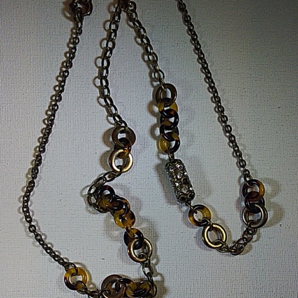 J.Crew Bronze tone/faux tortoise shell necklace - Picture 2 of 4